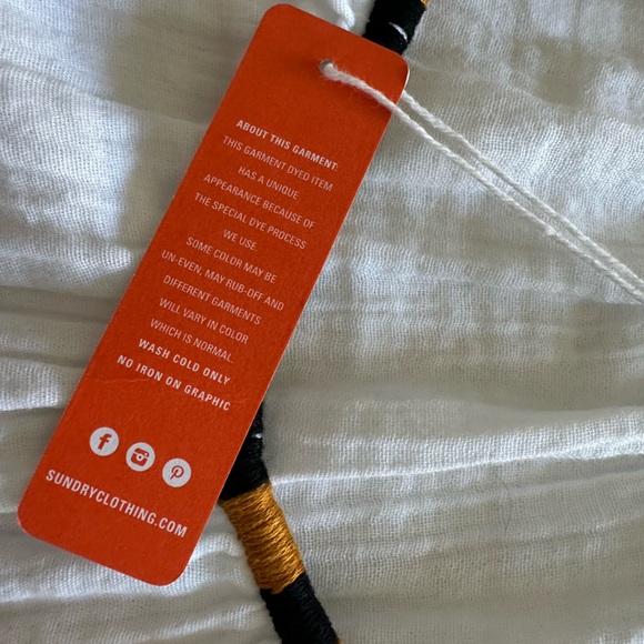 Sundry NWT white gauze cover up dress, size large (3) - Picture 9 of 15